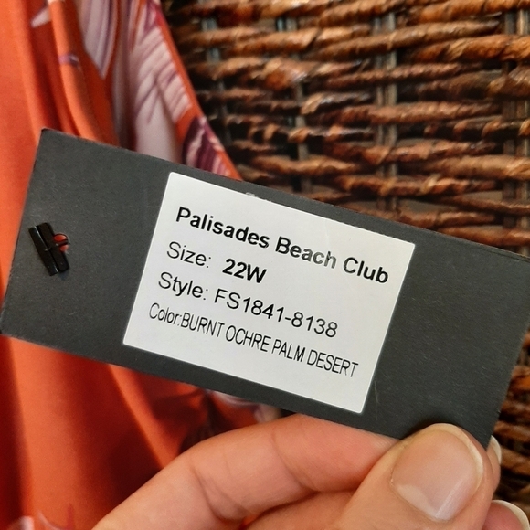 NWT Palisades Beach Club Size 22W Burnt Ochre Palm Desert Swimsuit Orange - Picture 4 of 8